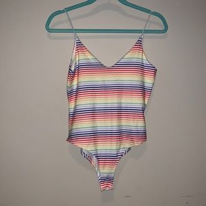 Rainbow striped bodysuit